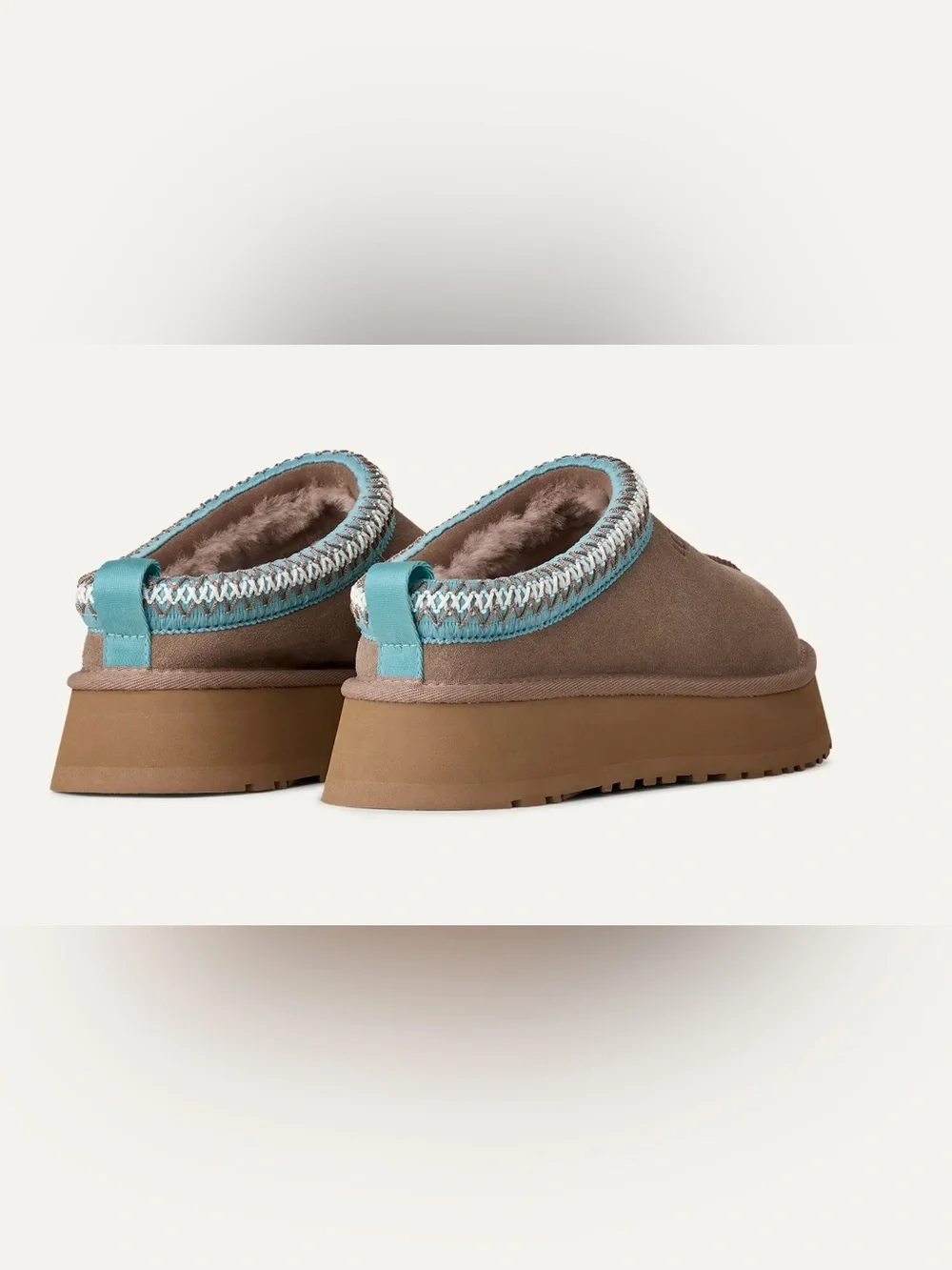 NEW UGG Tazz II Platform Slipper Caribou Sapphire Ice 💙🤍🤎 - Picture 9 of 10